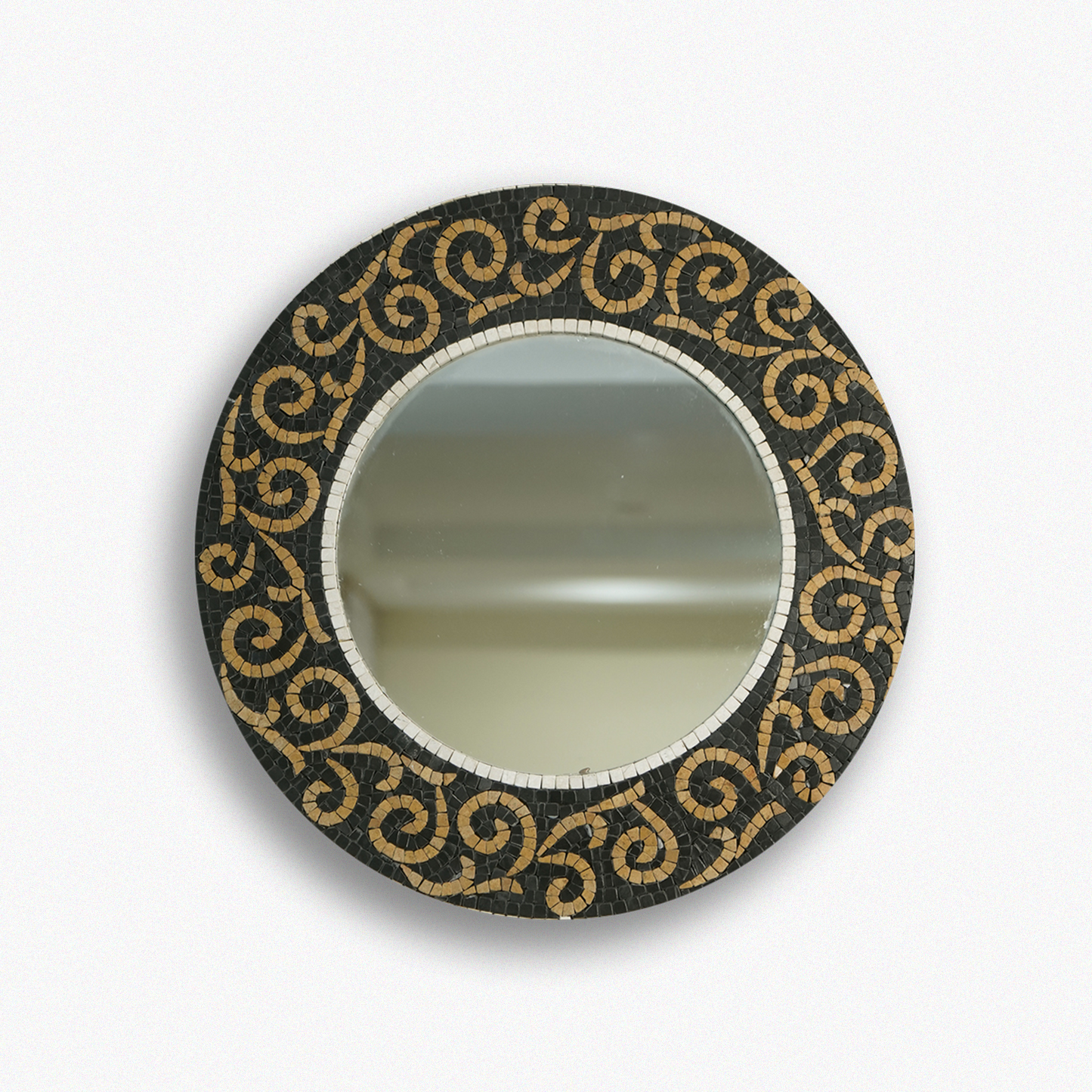 Elegant Mirror -Handcrafted Black Stone Mosaic